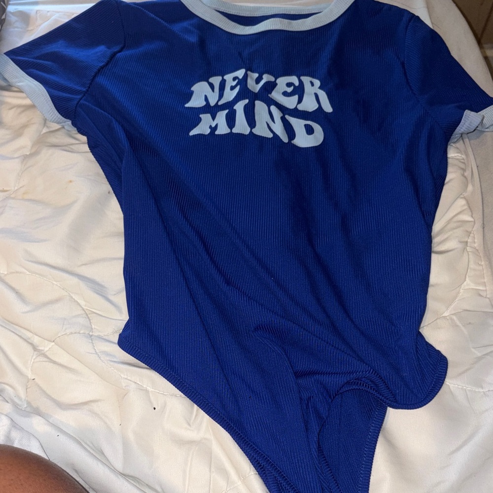 Blue 'Never Mind' Bodysuit